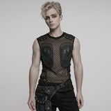 Akerbeltz Cyberpunk Fishnet Armor Plate Top Men's