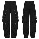Rowan Men's Punk Decadant Metal Tapered Pants in Black