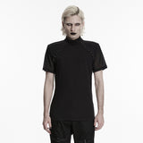 Fleurs du Mal Men's Gothic Top with Mesh Sleeves in Black