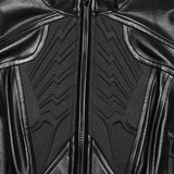 Crepuscule Women's Gothic Faux Leather Zipped Jacket in Black