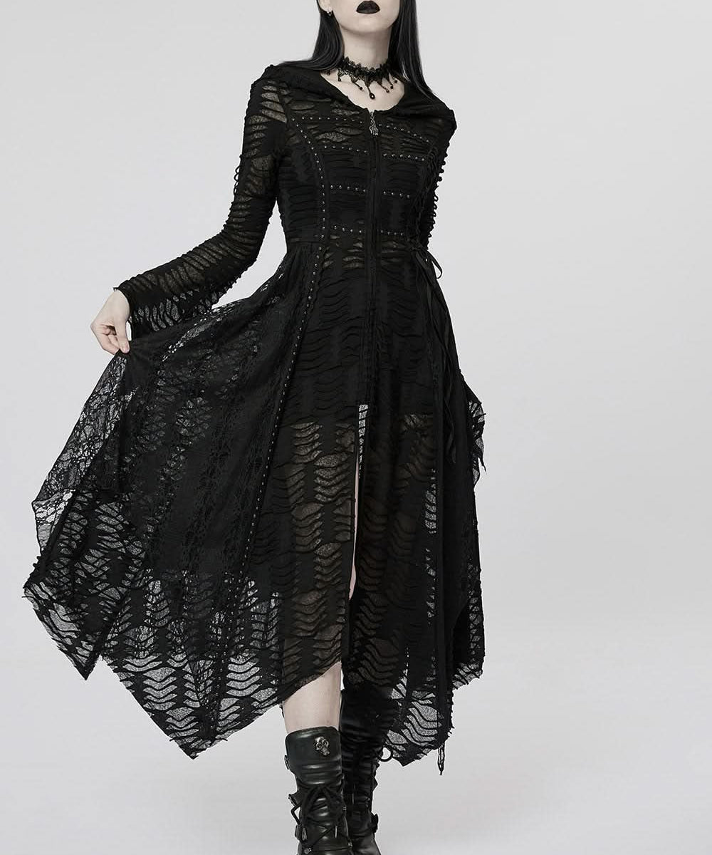 Neon Nightfall Distressed Coat - PunkRave