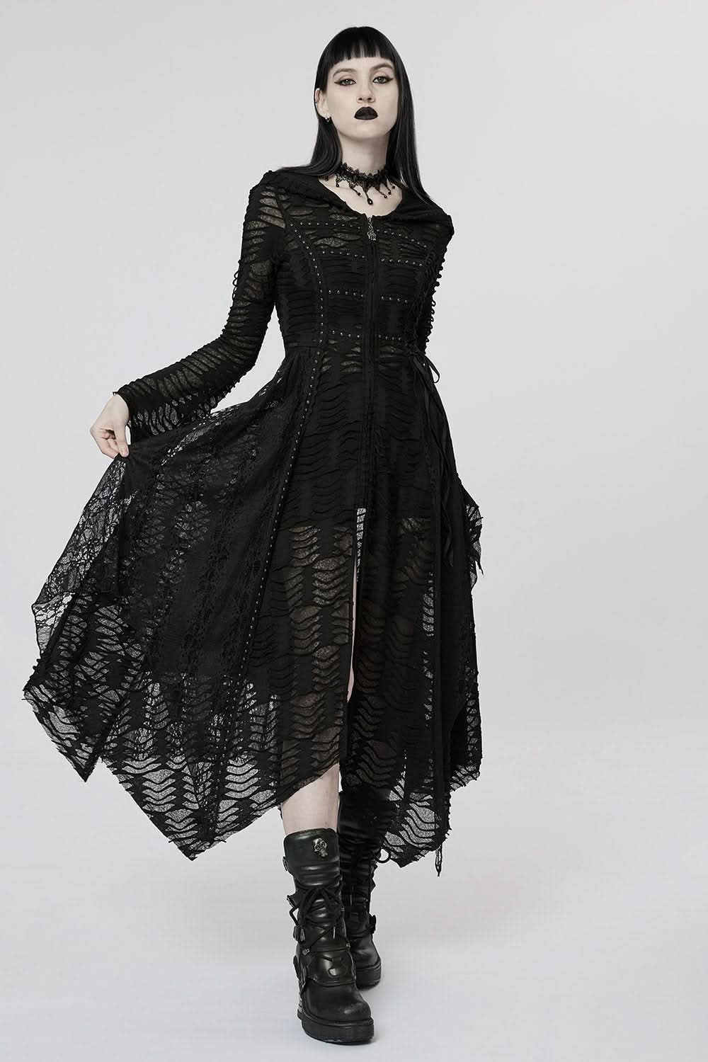 Neon Nightfall Distressed Coat - PunkRave