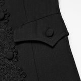 Nemean Men's Gothic Jacquard Long Waistcoat in Black