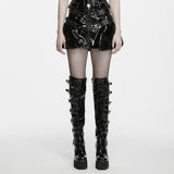 Foxglove Women's Gothic Skirt with Patent Faux Leather in Black