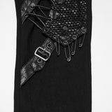 Corvid Women's Punk Lace-Up Skinny Jeans in Black