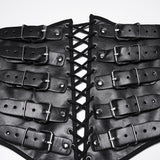 Crow Gothic Faux Leather Corset Men's