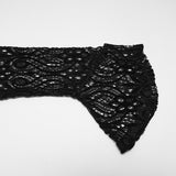 Eleonora Women's Gothic Top with Lace Sleeves in Black