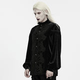 Upyr Men's Gothic Velvet Dandy Shirt in Black