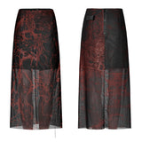 Molecular Women's Gothic Skirt in Black & Red