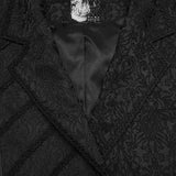 Manderley Men's Gothic Asymmetrical Tailcoat Vest in Black