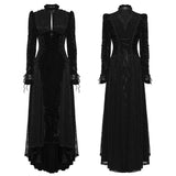 Talisman Women's Gothic Dress with Velvet Fabric in Black