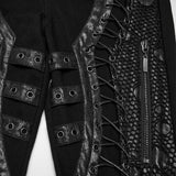 Corvid Women's Punk Lace-Up Skinny Jeans in Black