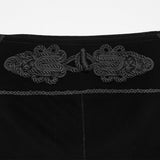 Locket Men's Gothic Embroidered Velvet Pants in Black
