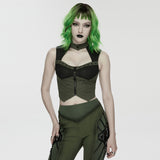 Séance Women's Gothic Waistcoat with Studded Lapels in Black