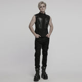 Serpentine Cyberpunk Faux Leather Armor Vest Men's