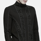 Sloe Men's Punk Longsleeve T-shirt in Black