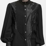 Montresor Men's Punk Asymmetrical Shirt in Black
