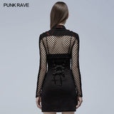 Ossuarium Gothic Mesh and Faux Leather Jacket