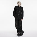 Carmilla Men's Gothic Shirt with Studded Shoulders in Black