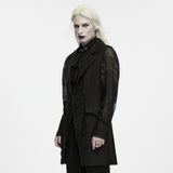 Nemean Men's Gothic Jacquard Long Waistcoat in Black