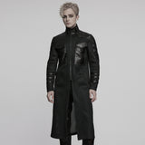 Azazel Gothic Mesh Faux Leather Coat Men's