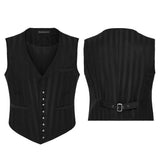 Gomez Gothic Striped Black Waistcoat Men's