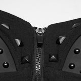 Henbane Women's Gothic Corset with Studded Details in Black