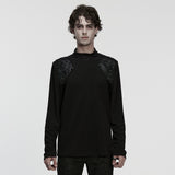 Penumbra Gothic Knit Brocade High Neck Top Men's