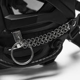Dark Reverie Gothic Mask with Chain Detail in Black