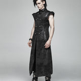 Morrigan Gothic Faux Leather Armor Sleeveless Coat Men's