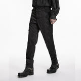 Tamerlane Men's Gothic Dark Pattern Pants in Black