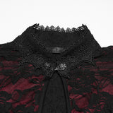 Lemures Women's Gothic Dark Contrasting Dress in Black & Red