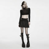 Ossuary Punk Studded Pleated Mini Skirt