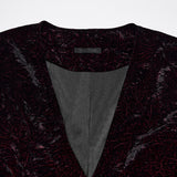 Silver Tongue Men's Velvet Gothic Waistcoat in Black & Red