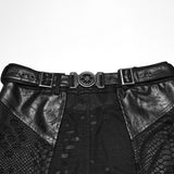 Hermit Men's Punk Faux Leather Overskirt in Black