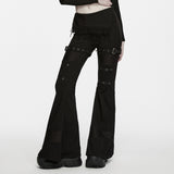 Aconite Buckled Gothic Flared Trousers