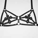 Sleepy Hollow Women's Punk Cross Studded Chest Harness in Black