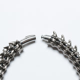 Angitia Gothic Vertebrae Bone Silver Choker Necklace Men's