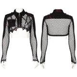Ossuarium Gothic Mesh and Faux Leather Jacket