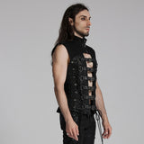Ahriman Punk Mesh Multi-Buckle Harness Vest Men's