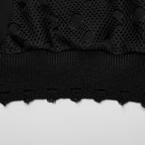 Bacchante Women's Punk Distressed Hoodie in Black