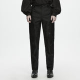 Thornfield Men's Gothic Victorian Brocade Pants in Black