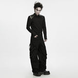 Rowan Men's Punk Decadant Metal Tapered Pants in Black