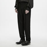 Madder Men's Gothic Ink Ruins Batwing Pleated Trousers in Black