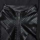 Brigand Gothic Distressed Faux Leather Brocade Hooded Coat Men's