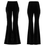 Stygian Gothic Lace and Velvet Flared Trousers