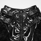 Foxglove Women's Gothic Skirt with Patent Faux Leather in Black
