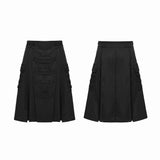 Oleander Men's Gothic Skirt with Decorative  Straps in Black