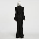 Night Owl Women's Gothic Long Dress in Black