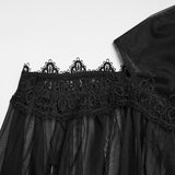 Vesperia Women's Gothic Cloak Cape with Faux Fur in Delicate Mesh, Which Creates An Ethereal Aesthetic in Black